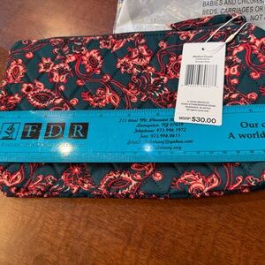 Vera Bradley Red and Black Floral Pouch